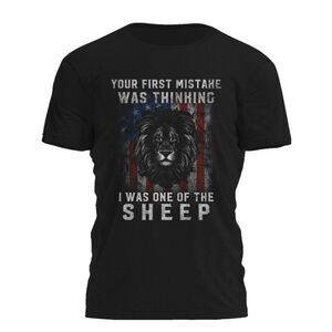I Love My Freedom Lions Not Sheep Trump Republican T-Shirt Size 3XL